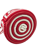 Load image into Gallery viewer, 1940s RARE Red and White Drawstring Telephone Cord Bag