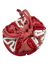 Load image into Gallery viewer, 1940s RARE Red and White Drawstring Telephone Cord Bag