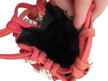 Load image into Gallery viewer, 1940s RARE Red and White Drawstring Telephone Cord Bag