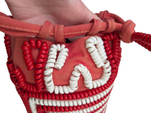 Load image into Gallery viewer, 1940s RARE Red and White Drawstring Telephone Cord Bag