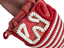 Load image into Gallery viewer, 1940s RARE Red and White Drawstring Telephone Cord Bag