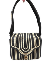 Load image into Gallery viewer, 1940s Black and White Telephone Cord Box Bag