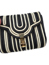 Load image into Gallery viewer, 1940s Black and White Telephone Cord Box Bag