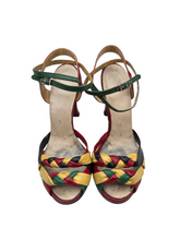 Load image into Gallery viewer, 1940s Rare Multicoloured Strappy Sandals