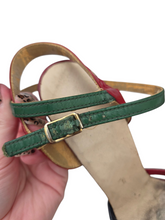 Load image into Gallery viewer, 1940s Rare Multicoloured Strappy Sandals