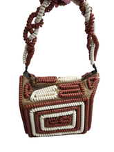 Load image into Gallery viewer, 1940s Rare Brown and White Telephone Cord Box Bag
