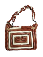 Load image into Gallery viewer, 1940s Rare Brown and White Telephone Cord Box Bag
