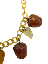 Load image into Gallery viewer, 1940s RARE Bakelite Apple Celluloid Chain Necklace