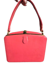 Load image into Gallery viewer, Early 1950s Coral Red Leather Bag