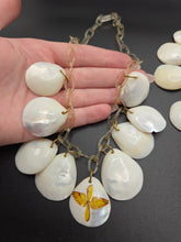 Load image into Gallery viewer, 1940s Rare World War Two Shell USAAF Hand Painted Necklace and Bracelet Set