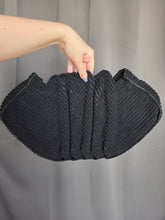 Load image into Gallery viewer, 1940s Huge Chunky Black Crochet Clutch Bag