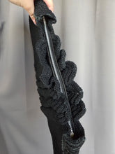Load image into Gallery viewer, 1940s Huge Chunky Black Crochet Clutch Bag