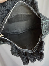 Load image into Gallery viewer, 1940s Huge Chunky Black Crochet Clutch Bag