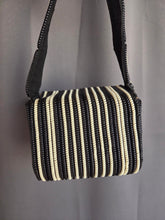 Load image into Gallery viewer, 1940s Black and White Telephone Cord Box Bag