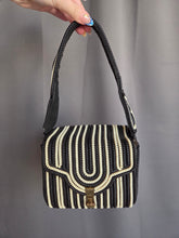Load image into Gallery viewer, 1940s Black and White Telephone Cord Box Bag