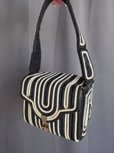 Load image into Gallery viewer, 1940s Black and White Telephone Cord Box Bag