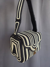 Load image into Gallery viewer, 1940s Black and White Telephone Cord Box Bag
