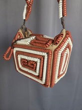 Load image into Gallery viewer, 1940s Rare Brown and White Telephone Cord Box Bag