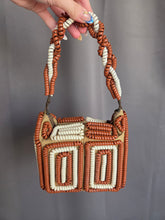 Load image into Gallery viewer, 1940s Rare Brown and White Telephone Cord Box Bag