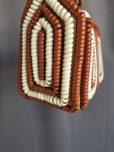 Load image into Gallery viewer, 1940s Rare Brown and White Telephone Cord Box Bag