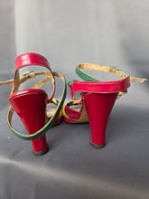 Load image into Gallery viewer, 1940s Rare Multicoloured Strappy Sandals