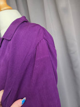Load image into Gallery viewer, 1940s Rich Purple Zip Front Dress