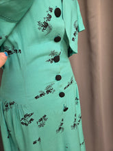 Load image into Gallery viewer, 1940s Turquoise Blue Elephant Print Sun Dress and Bolero Set