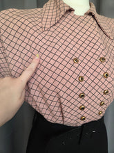 Load image into Gallery viewer, 1940s Pink Checked And Black Colour Block Dress