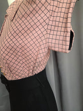 Load image into Gallery viewer, 1940s Pink Checked And Black Colour Block Dress