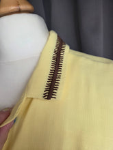 Load image into Gallery viewer, 1940s Yellow Linen Dress With Brown Detailing and Pockets