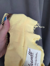 Load image into Gallery viewer, 1940s Yellow Linen Dress With Brown Detailing and Pockets