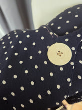 Load image into Gallery viewer, 1930s Navy Blue and White Spotty Print Crepe Dress
