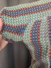 Load image into Gallery viewer, 1940s Orange, Blue and Green Striped Floral Dress