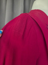 Load image into Gallery viewer, 1940s Raspberry/Burgundy Soutache Peplum Dress