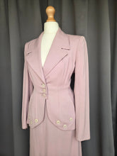 Load image into Gallery viewer, 1940s Rare Lilac/Dusky Pink Button Detail Suit