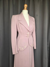 Load image into Gallery viewer, 1940s Rare Lilac/Dusky Pink Button Detail Suit