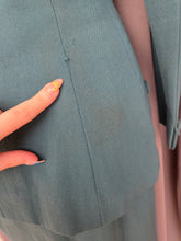 Load image into Gallery viewer, 1940s Dark Teal Gabardine Pointed Collar Suit