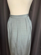 Load image into Gallery viewer, 1940s Pale Blue Silk Suit With Peplum Collar and Raglan Sleeve