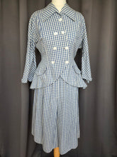Load image into Gallery viewer, 1940s Blue and White Gingham Summer Suit