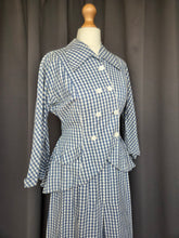 Load image into Gallery viewer, 1940s Blue and White Gingham Summer Suit