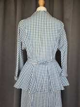 Load image into Gallery viewer, 1940s Blue and White Gingham Summer Suit