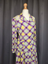 Load image into Gallery viewer, 1940s Purple, Yellow and Green Plaid Summer Suit