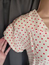Load image into Gallery viewer, 1940s Red and White Polka Dot Dress