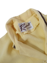Load image into Gallery viewer, 1940s Yellow Linen Dress With Brown Detailing and Pockets