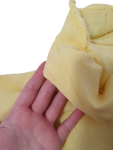 Load image into Gallery viewer, 1940s Yellow Linen Dress With Brown Detailing and Pockets