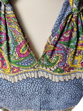 Load image into Gallery viewer, 1940s Sky Blue and Multicoloured Paisley Print Dress With Amazing Collar