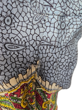 Load image into Gallery viewer, 1940s Sky Blue and Multicoloured Paisley Print Dress With Amazing Collar