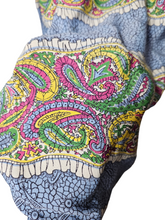 Load image into Gallery viewer, 1940s Sky Blue and Multicoloured Paisley Print Dress With Amazing Collar