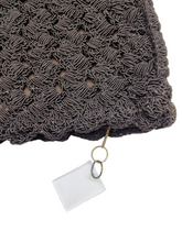 Load image into Gallery viewer, 1940s MEGA Dark Brown Crochet Clucth Bag With Lucite Pull