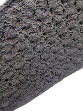 Load image into Gallery viewer, 1940s MEGA Dark Brown Crochet Clucth Bag With Lucite Pull